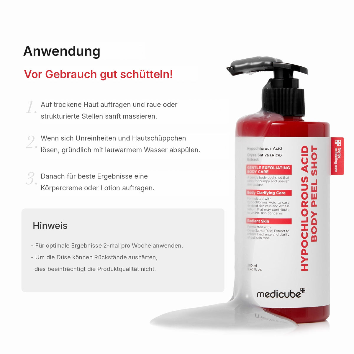 Hypochlorsäure Reis Body Peel Shot