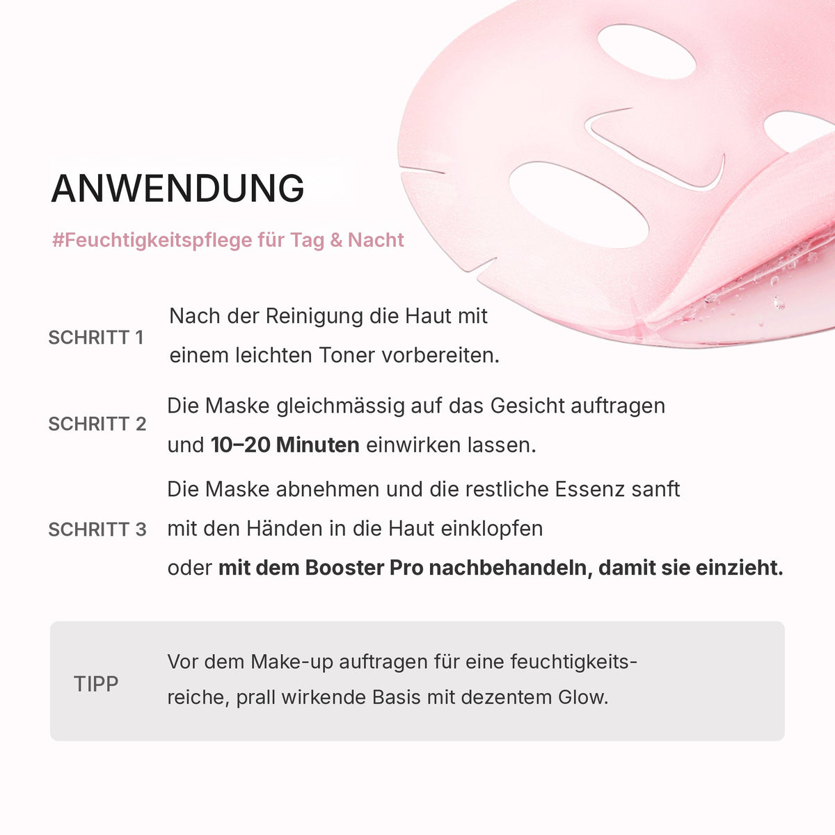 PDRN Pink Peptid Ampullen-Maske