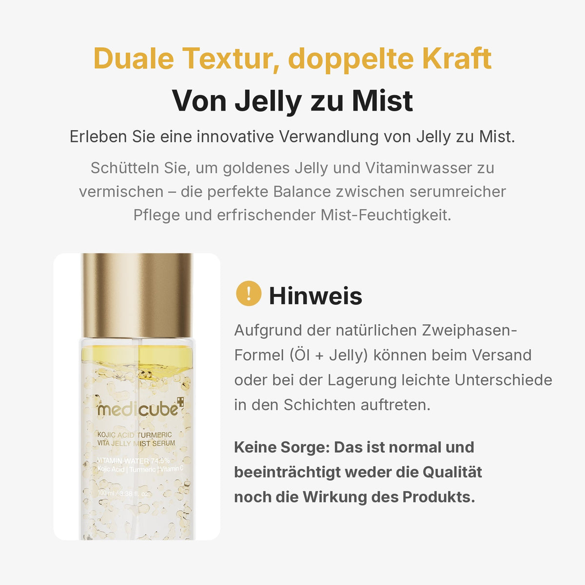 Kojisäure Kurkuma Vitamin Gold Jelly Mist Serum